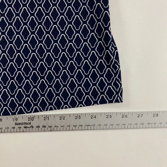 NWT Talbots Shirt Dress Womens Size 2XP Petite Blue Belted Buttons Geometric - Picture 14 of 16